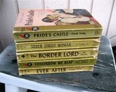 Vintage Pulp Fiction Book Collection / Set of 5 / Wedding Decor / Photo Prop / Home Library / Home Interior