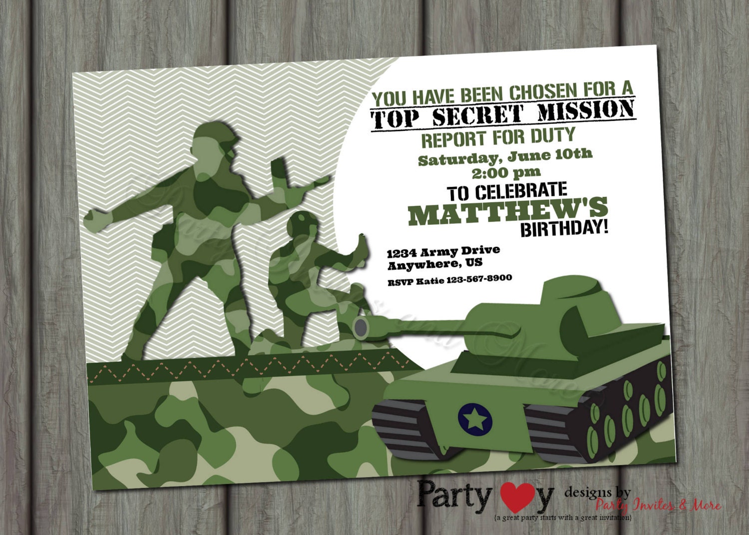 Military Themed Party Invitations 8