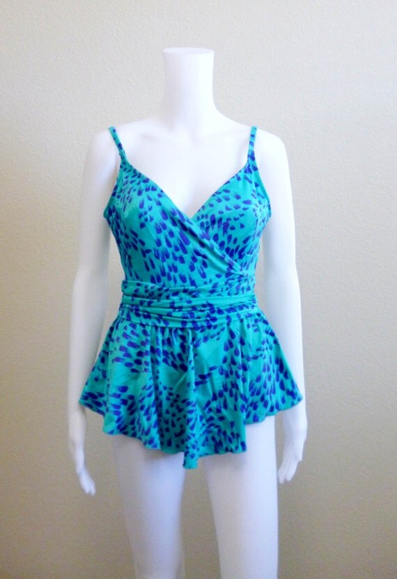 Turquoise Skirt Swimsuit Backless Skirt Size 12 Catalina High