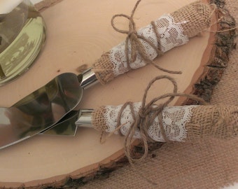 rustic wedding cake cutting country wedding cake knife serving set(K101)