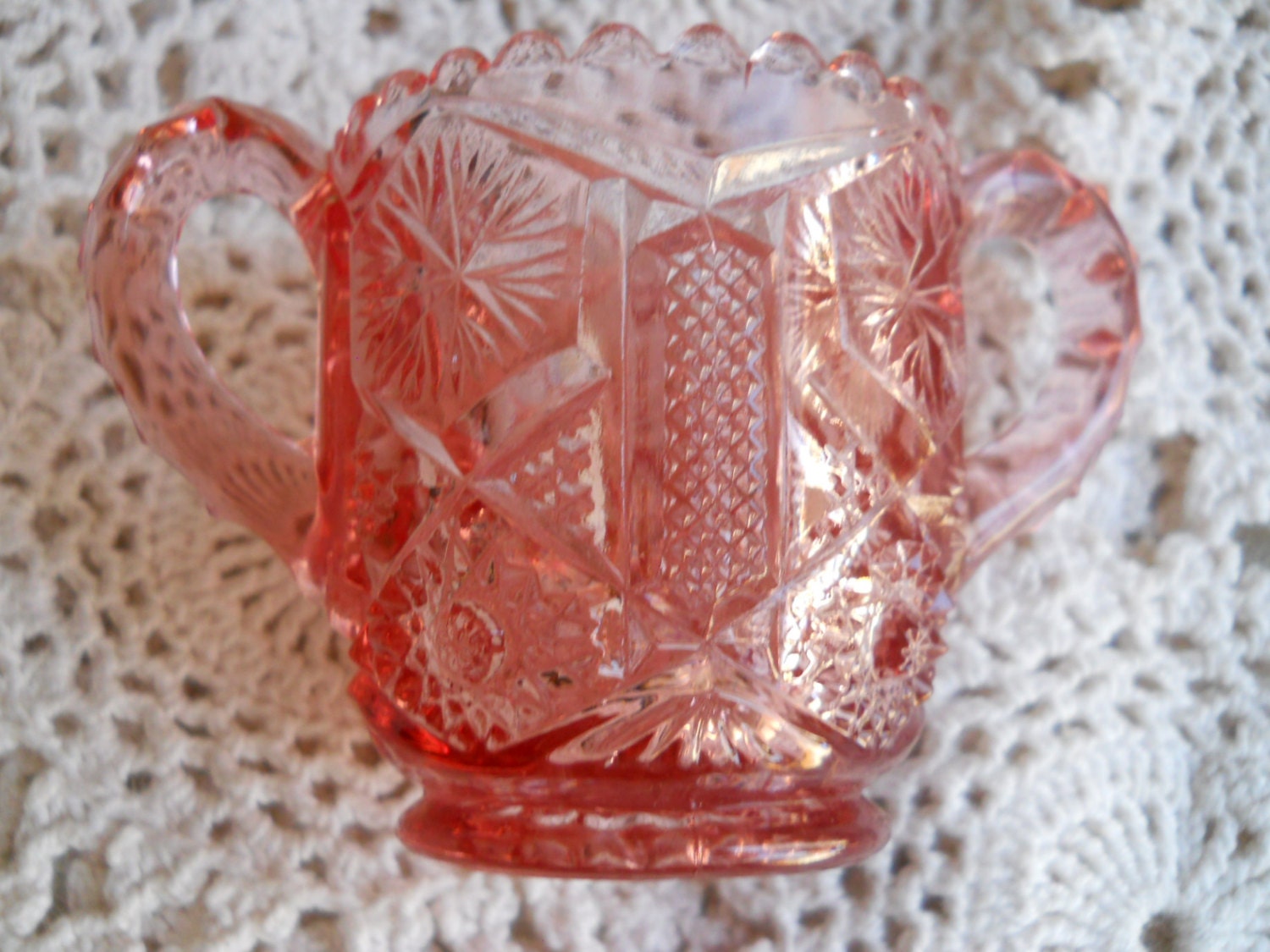 Rose depression glass two inches high by jimsfancy on Etsy