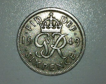 1949 Wedding Sixpence Coin - Lucky Wedding Sixpence for the Bride, Anniversaries, Mother's Day or Birthdays
