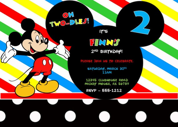Mickey Mouse Clubhouse Printable Invitation - Birthday or Baby Shower Il_570xn