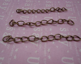 100 pcs of 4.5-5cm Long x 3mm wide Exquisite antique bronze Tail Chain