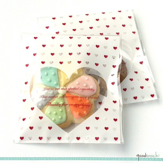Love Cookie Bags - Pack Of 10, Food Safe Ziplock Bags For Cookies & Treats
