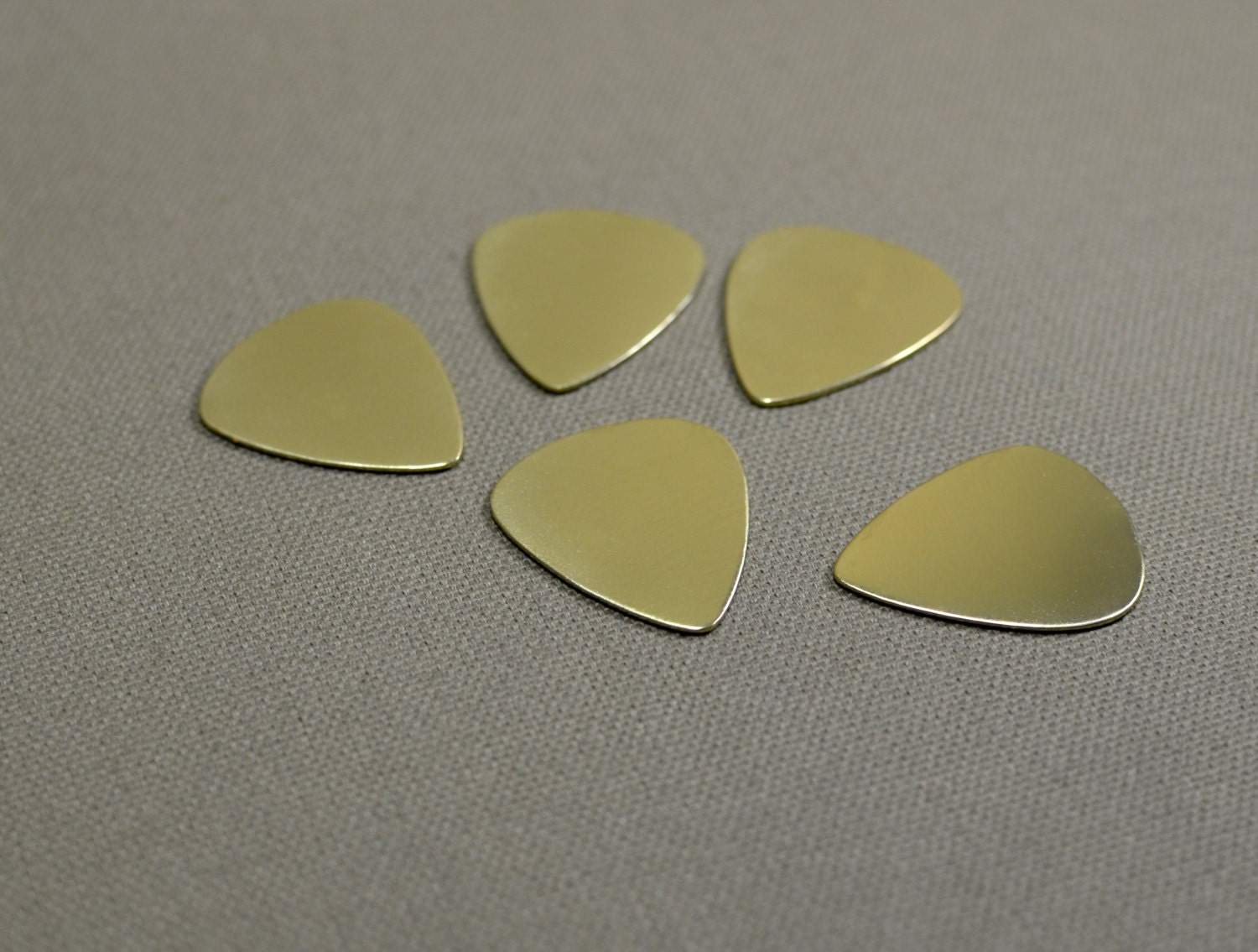 Brass blank guitar picks 20 gauge Qty 5 Play Ready from Metalopia on