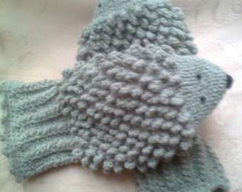 Hedgehog mittens hedgehog gloves, gift for women , Gifts for girlfriend, under 50, mother daughter gift, birthday gift, best friend