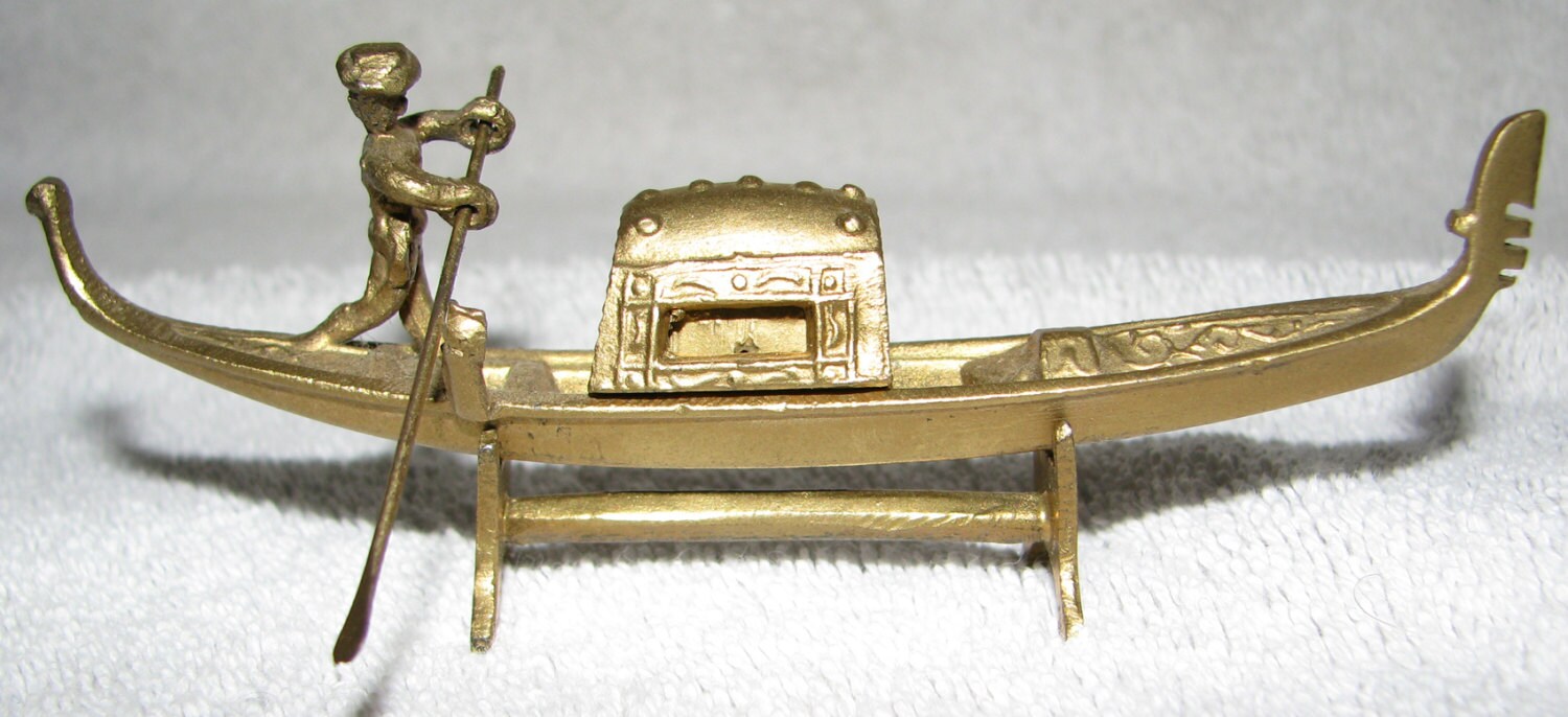 Vintage Venezia Venice Brass Gondola