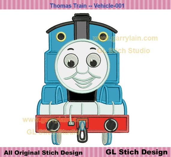 Thomas Train Machine Applique Embroidery Design by GLStitchStudio