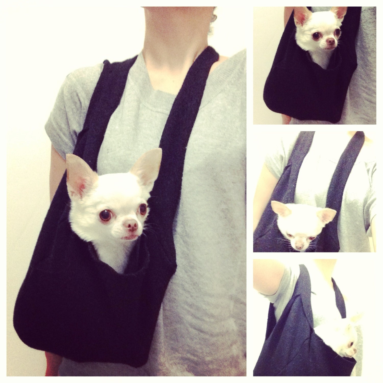 Cross Body Sweater Pet Tote Small Dog Carrier by HeartPup and