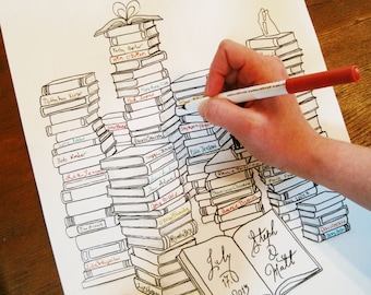 Wedding Guest Book Alternative | Library Themed Wedding | Book Lovers | Custom Made | 11"x14" | 50 - 100 guests | Personalized
