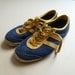 Vintage Running Shoes Blue and Yellow North Star Sneakers