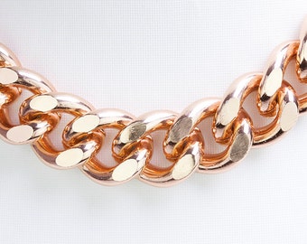 3.2ft Rose Gold Chain, Chunky Chain, Twisted Curb Chain, 23x19mm Aluminum Chain, 138A.1C