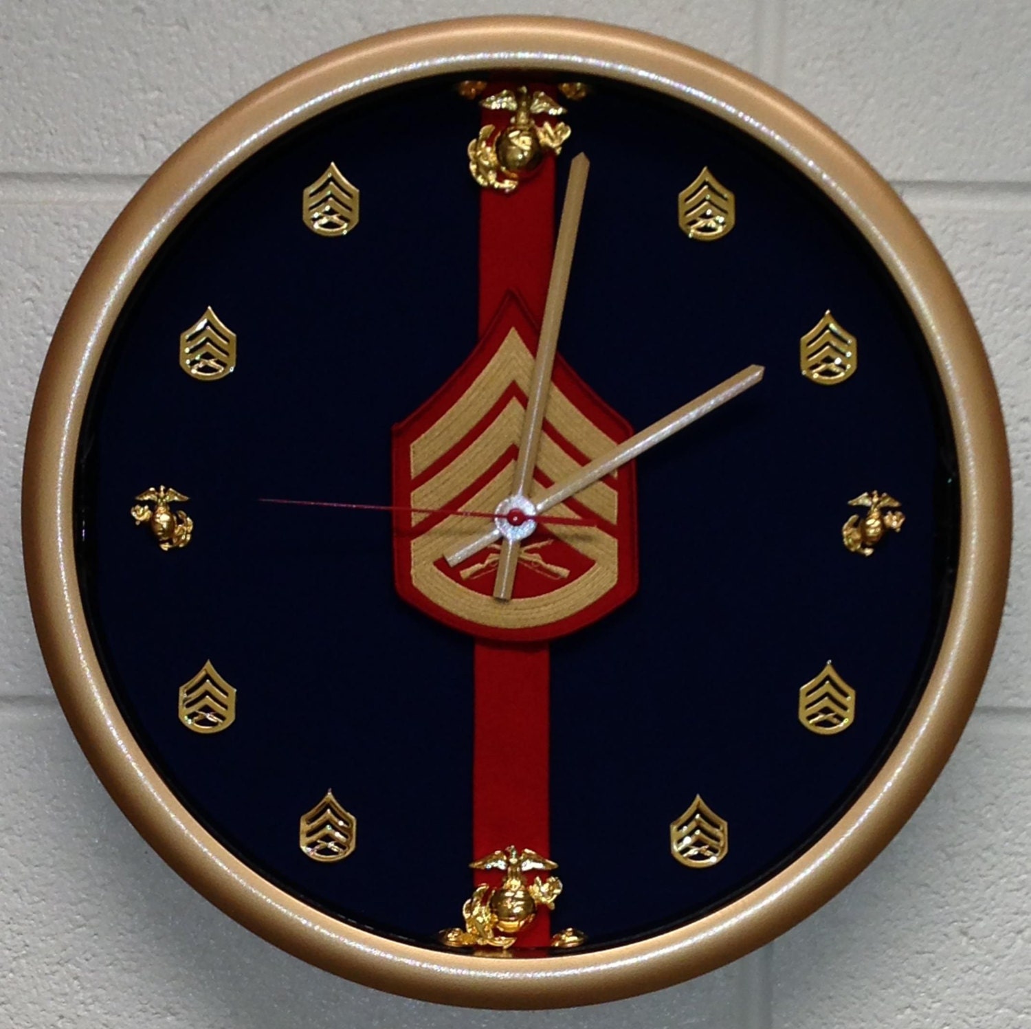 USMC Dress Blues Staff Sergeant Clock all SSgt Chevrons