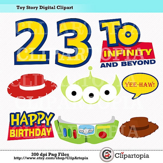 Toy Story Digital Clipart / DIY Toy Story Party Printables / Toy Story Photo Props For Personal and Commercial Use / INSTANT DOWNLOAD Il_570xn