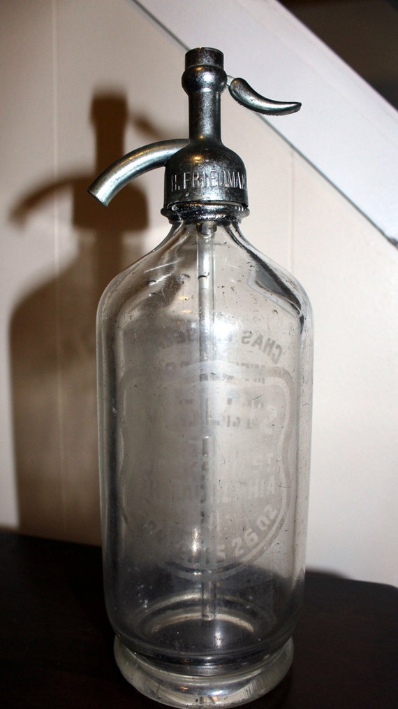 Download Vintage Clear Glass Seltzer Bottle