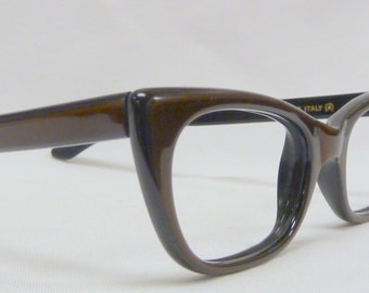 Vintage Italy Eyeglasses SAFILO Lady-Monza Brown 1960's Retro