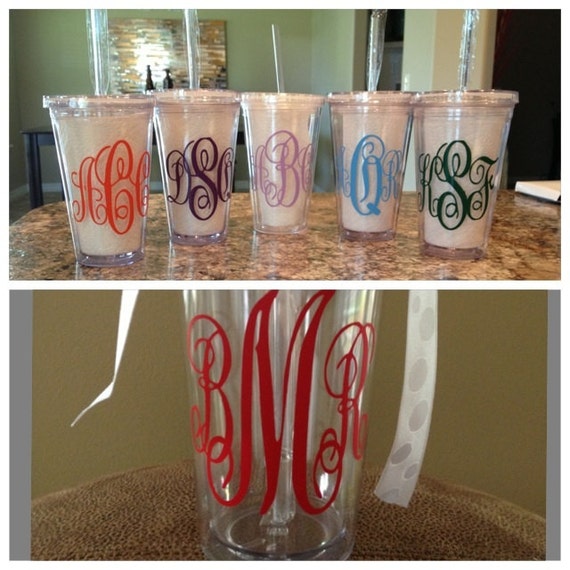 Items Similar To Monogrammed Tumblers On Etsy