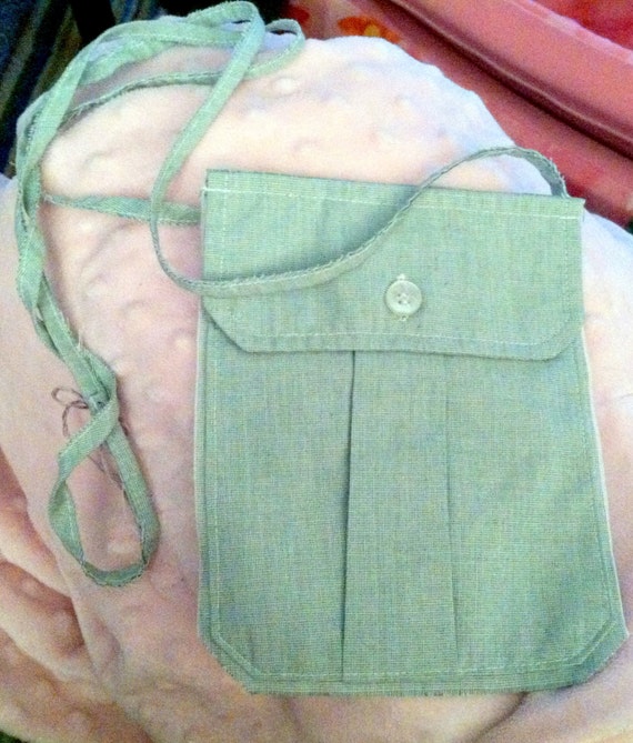 Repurposed Pocket Purse, made from Army dress shirt