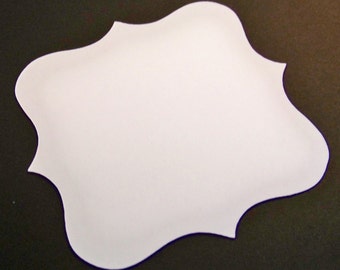 50 white 4 inch bracket cards fancy die cuts