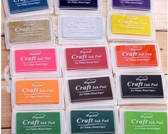 30%OFF set of 15 rubber stamps ink pad,DIY quick drying 15 colors ink pad for wood, fabric, paper working