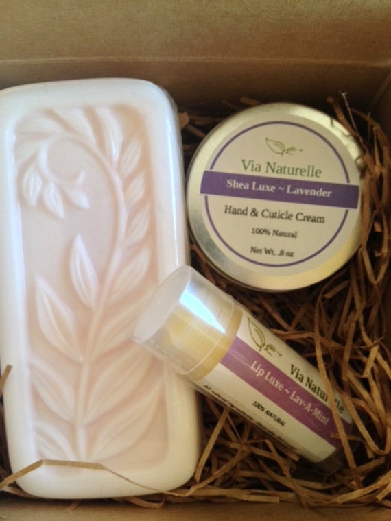 Teacher Gift - Lavender Soap-Lavender Gift Set-Rosemary Mint-Thank You Gift-Boxed Gift Set