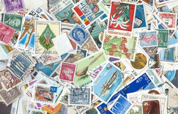 100 Postage Stamps Scrapbooking collage altered art
