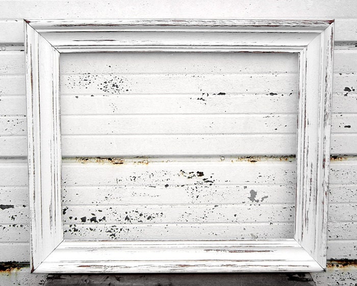 Chunky 16x20 White Frame Thick Large Heavy Wide White aqua