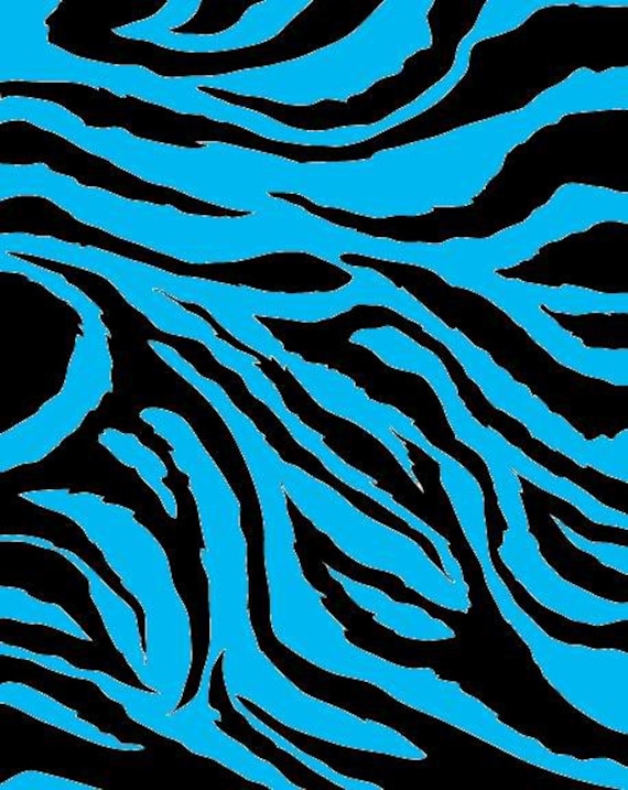 Blue Zebra Print 8 x 10 Edible Image Frosting Sheet