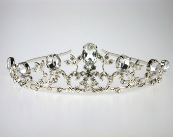 Wedding Tiara - Rhinestone Tiara - Charlotte Bridal Tiara with Rhinestones - Bridal Hair- Princess Tiara - Wedding Jewelry