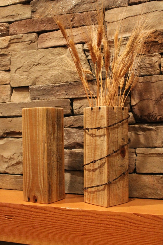 Items similar to Rustic Wood Vase on Etsy