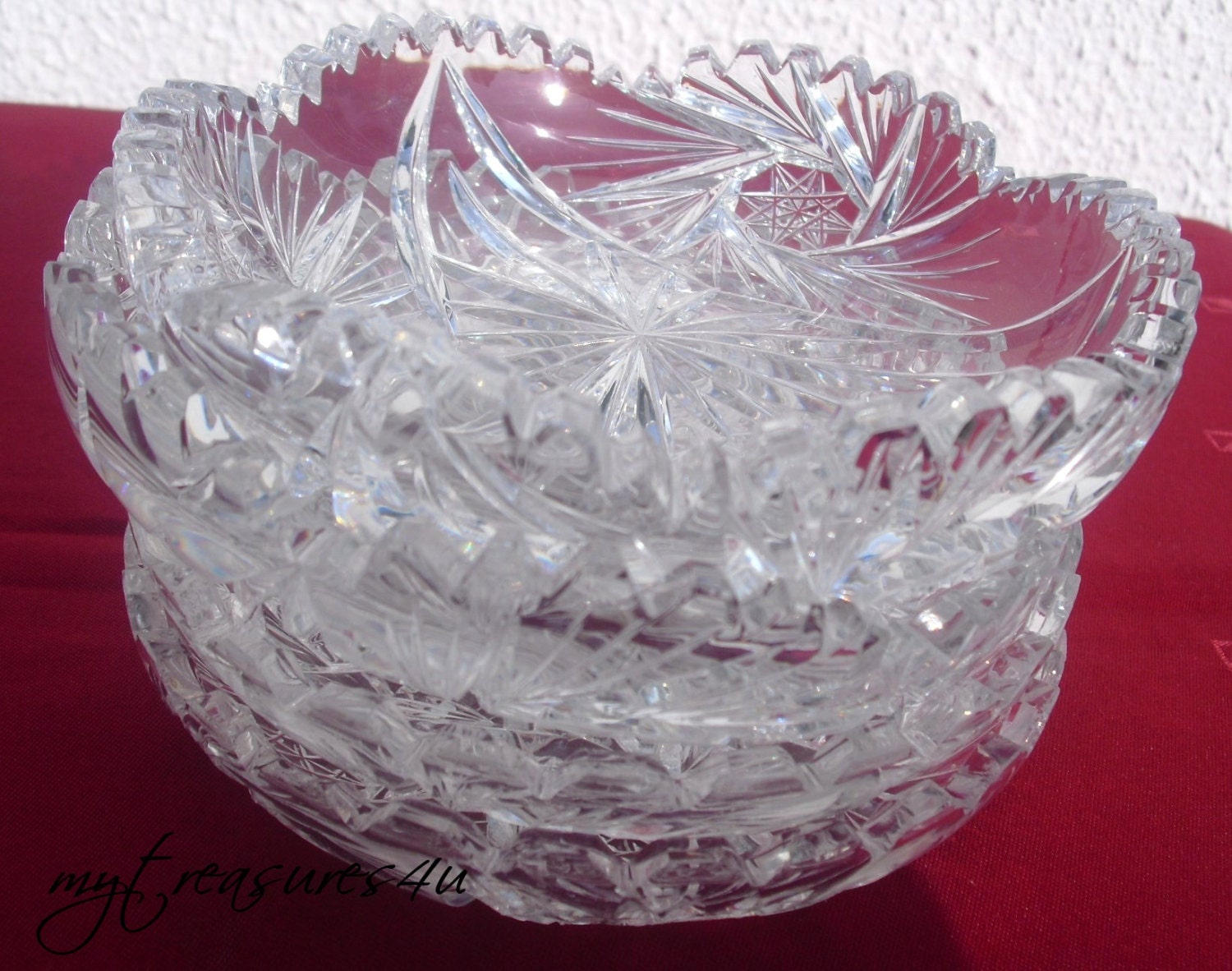 Rare vintage crystal plates crystal serving by mytreasures4u