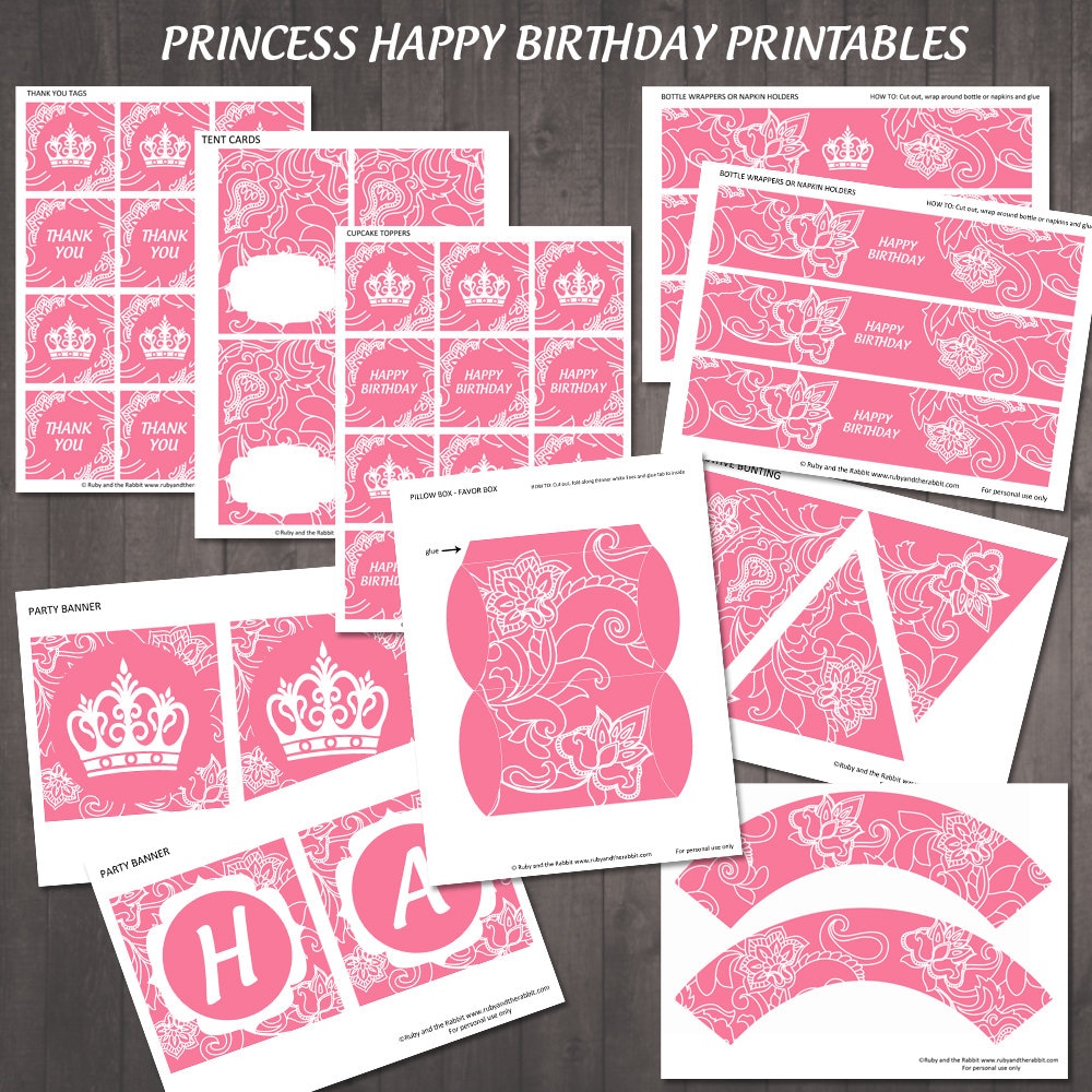 princess party printables