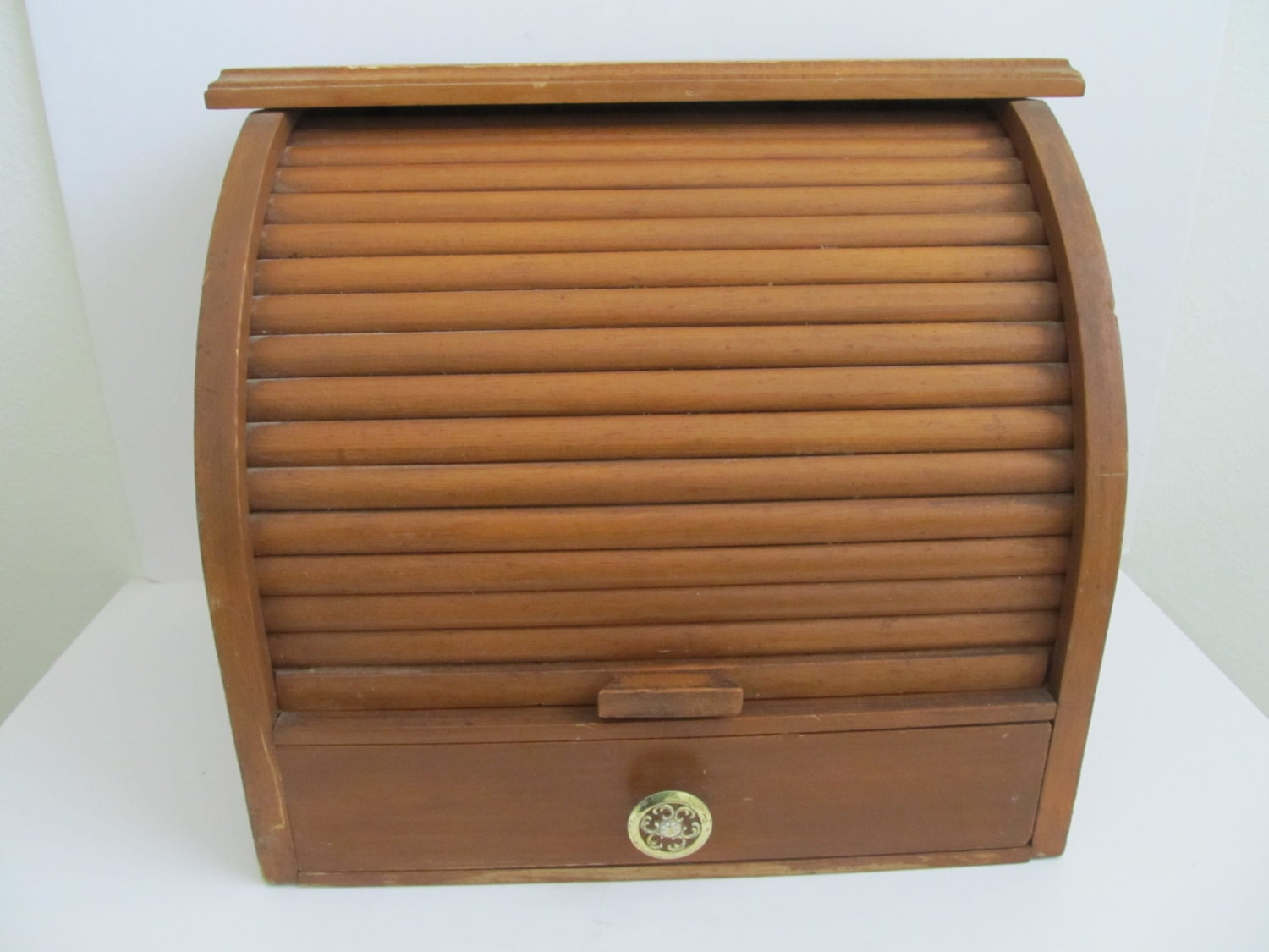 Bread Box Roll Top Bread Box Vintage Bread Box Wooden Bread