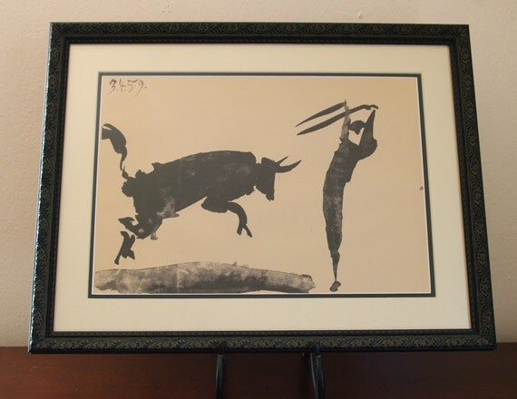 pablo-picasso-bullfight-iii-lithograph-professionally-framed