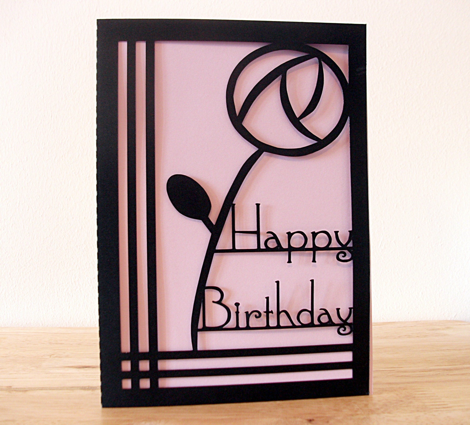 Art Deco Birthday Card Paper Cut Birthday Card Charles