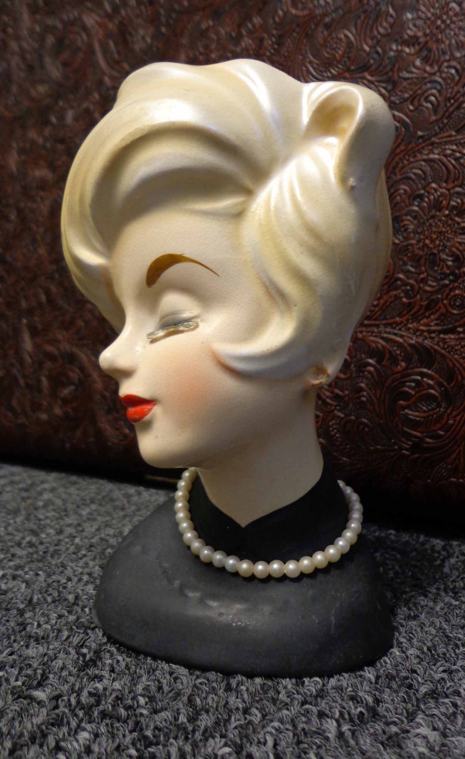 1964 Inarco E2254 Ceramic Head Vase Elegant Woman