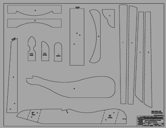 Youth Size Adirondack Chair Plans - Digital CAD PDF from 