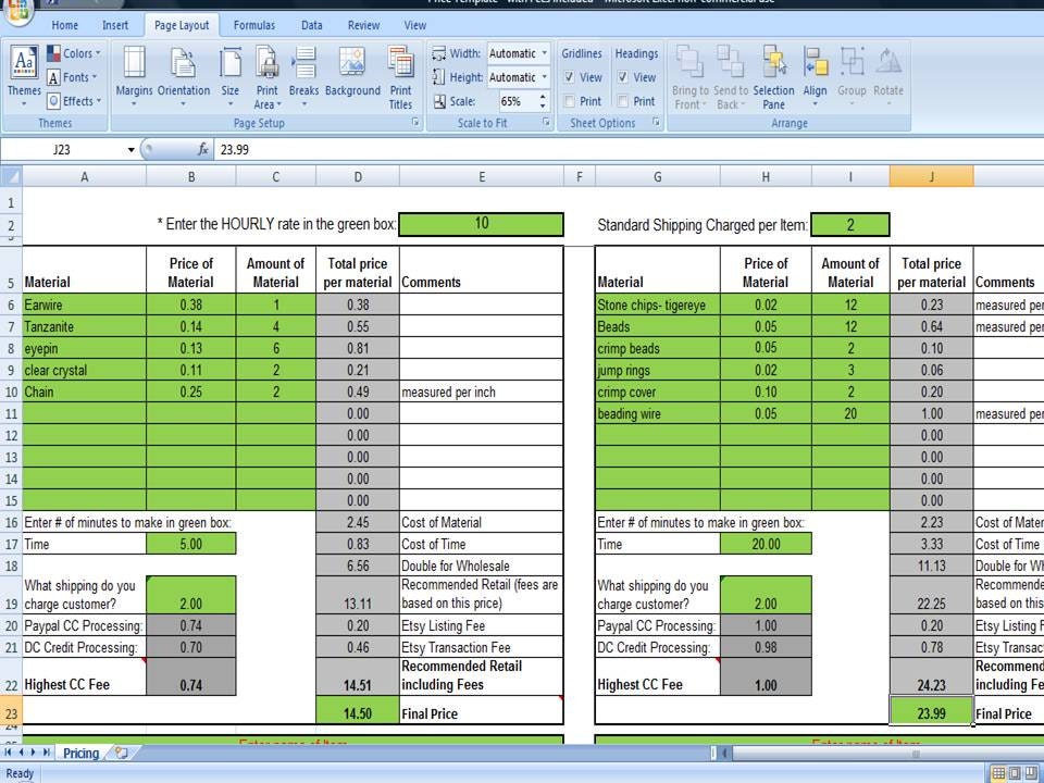 Selling Excel Templates On Etsy