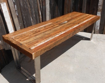 Custom Outdoor/ Indoor Rustic Industrial/ Modern Reclaimed Wood Dining Table/ Coffee Table (Made To Order)