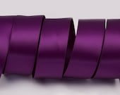 Plum Purple Ribbon, Double Faced Satin Ribbon, Widths Available: 1 1/2", 1", 6/8", 5/8", 3/8", 1/4", 1/8"