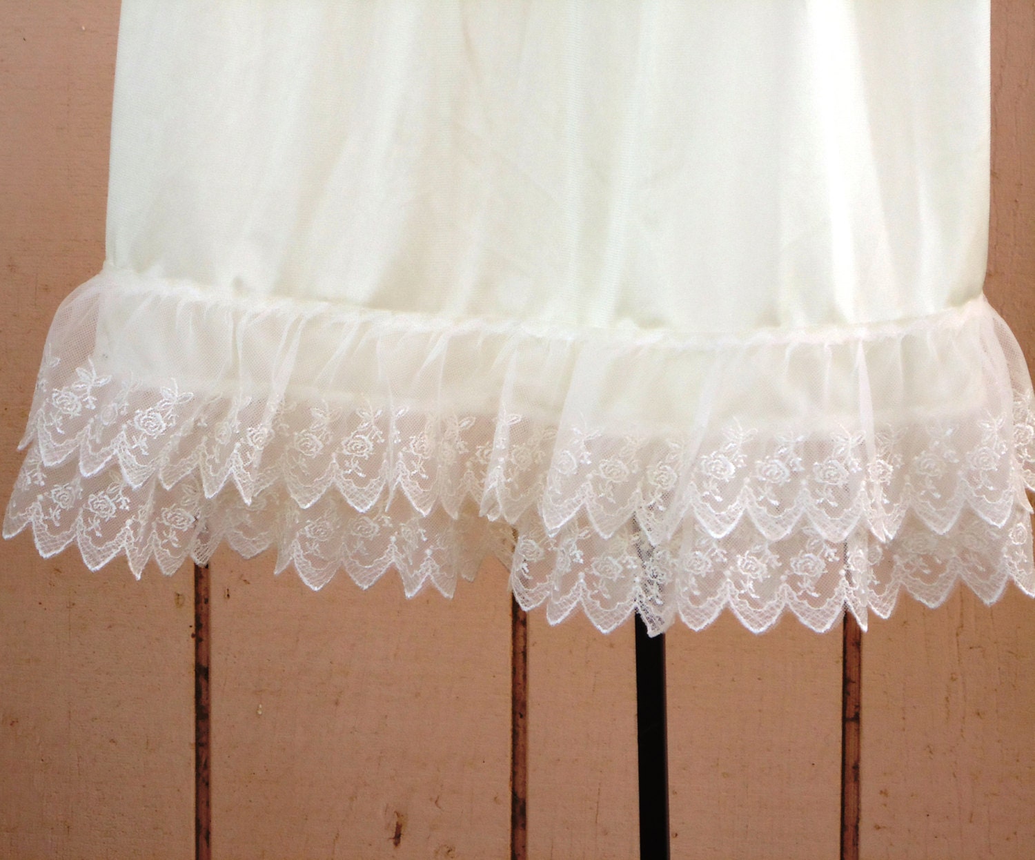 Soft CREAM gathered lace. picture is slightly lighter than