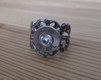 bullet jewelry bullet ring country jewelry rustic bullet ring 2nd amendment 38 special bullet ring with clear crystal accents - Redneck Wedding Rings bullet jewelry bullet ring country jewelry rustic bullet ring 2nd amendment 38 special bullet ring with clear crystal accents - Redneck Wedding Rings