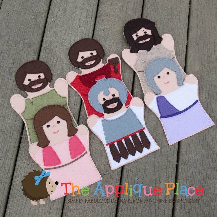 PATTERN Set of 6 Bible Character Puppets by TheAppliquePlace