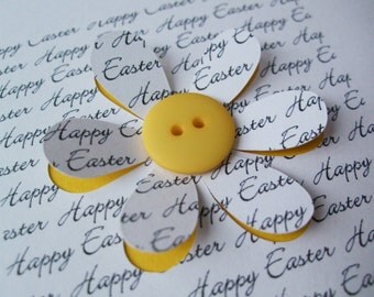 Easter Card - Button Flower - Paper Cut Flower - Handmade Greeting Card - Personalised Easter Card - Etsy UK
