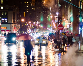 NYC Cityscape, New York City Photography, Fine art, Color Photography, Street Photography, Rainy Day, Home Decor