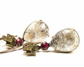 Vintage Style Glass Earrings, Downton Abbey Inspired, Estate Style Drop Earrings, Wedding Jewellery