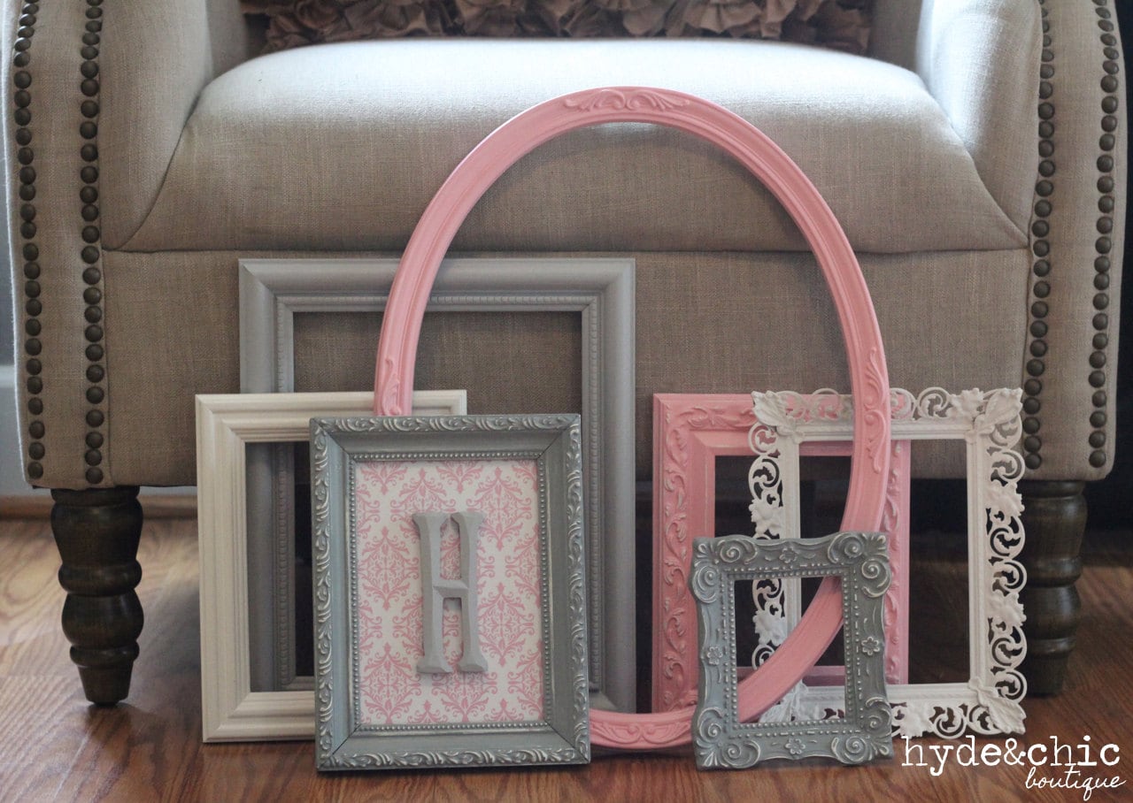 Baby Girl Nursery / Monogram Frame / Gallery Wall / Shabby