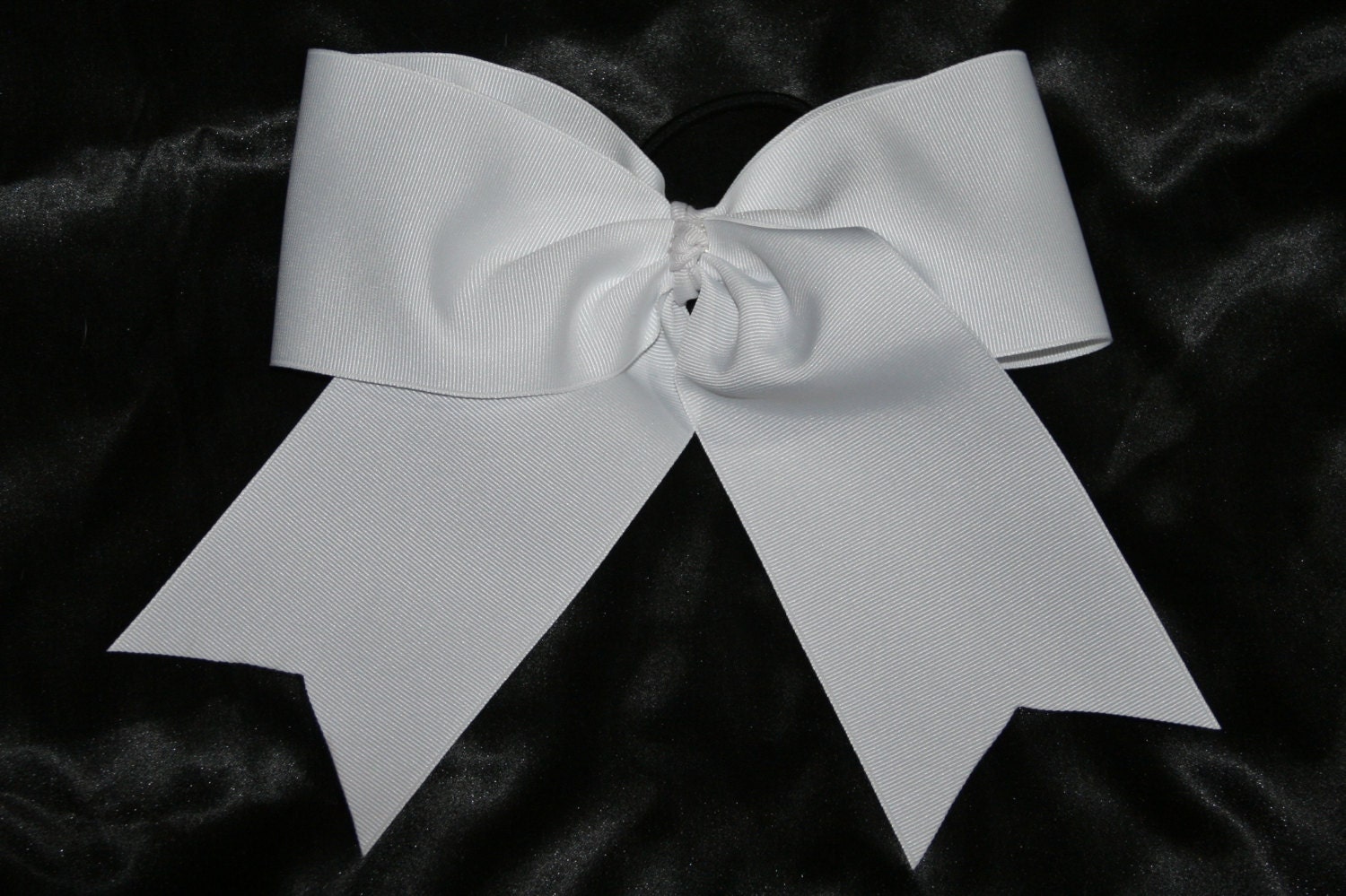 Texas size 3 inch plain white cheer bow with by SpiritCheerBows211