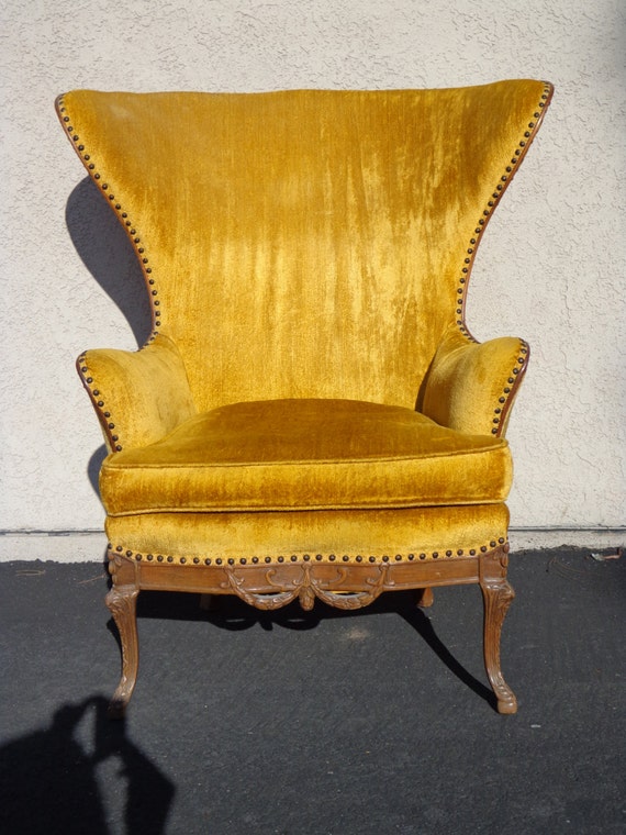 Incredibly Awesome Vintage High Wing Back Chair